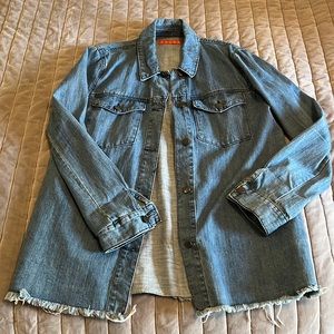 Denim long sleeved coat